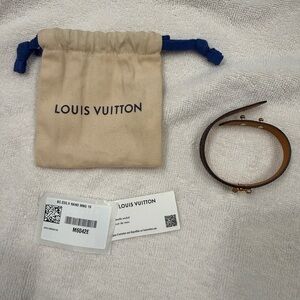 Louis Vuitton Brown Monogram Double Wrap Bracelet with Gold Hardware